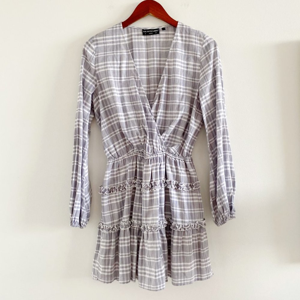 The Fifth Label Ivy Stripe Mini Dress Dress Gray White - Picture 13 of 14